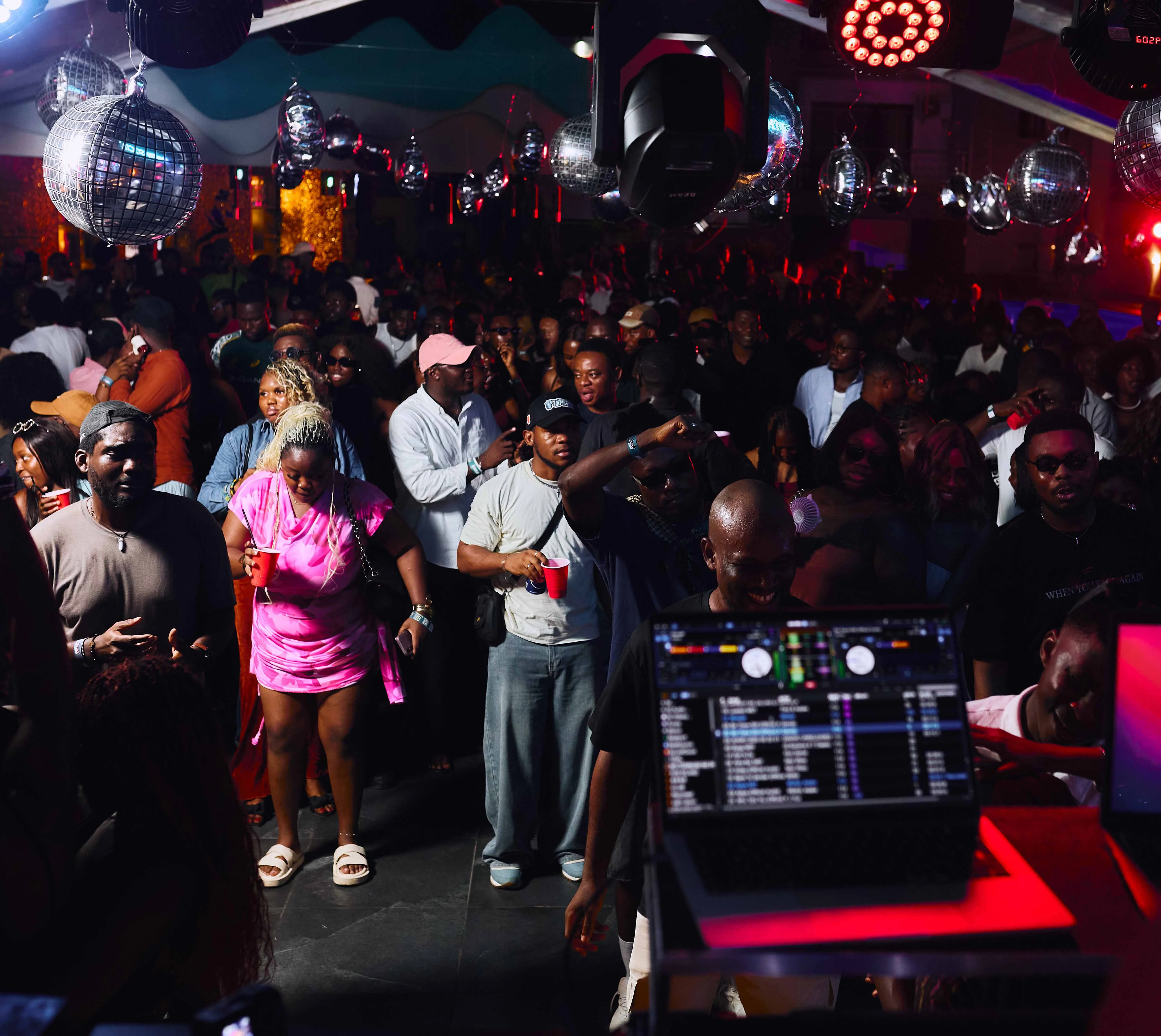DJ booth at South Social in Victoria Island