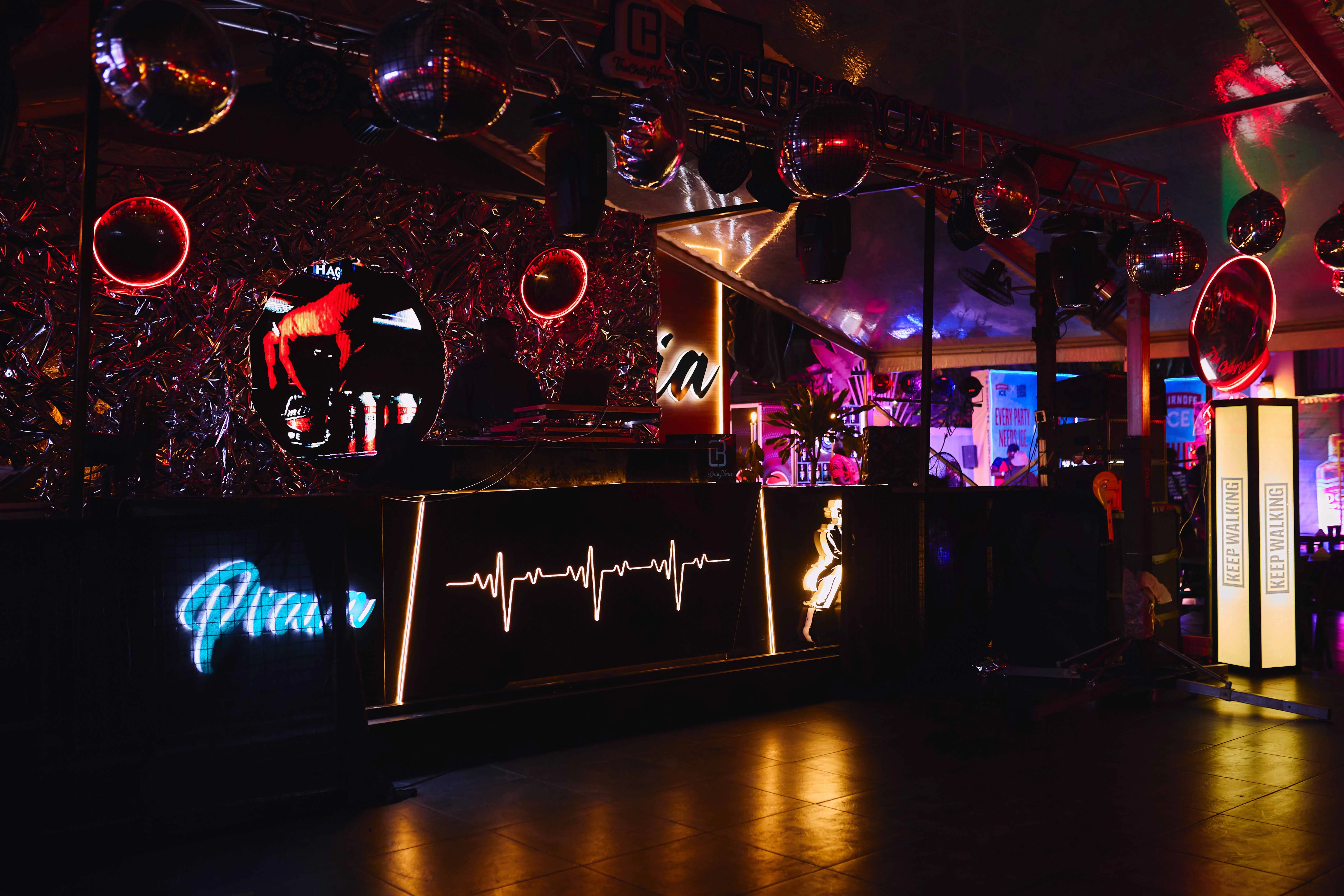Praia Lagos set up for a Friday night party